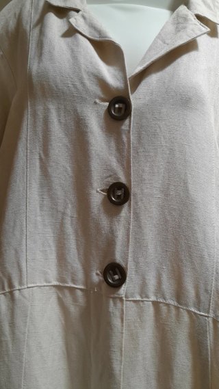 Vestito in lino e viscosa beige