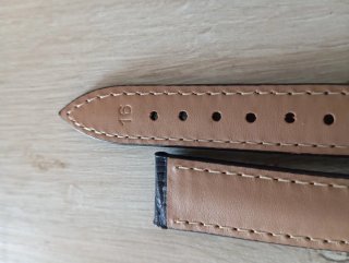 Cinturino per orologio in pelle nera 16mm