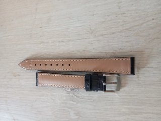 Cinturino per orologio in pelle nera 16mm