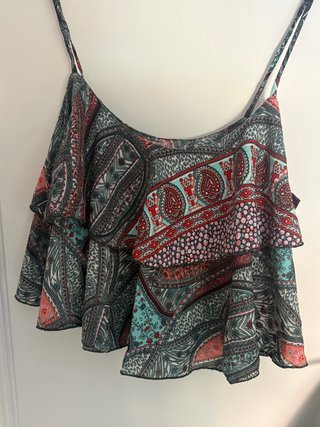 Top Volantes Estampado Multicolor