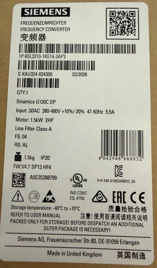 Siemens Sinamics G120C DP Convertitore Frequenza