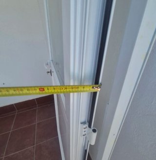 Puerta aluminio cristal blanca 80x200