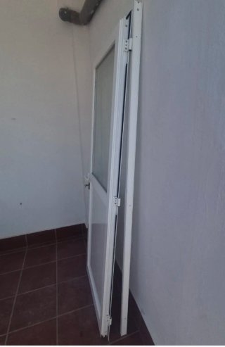 Puerta aluminio cristal blanca 80x200