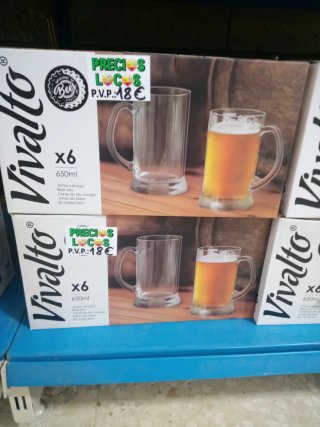 Jarras de Cerveza Vivalto x6 650ml