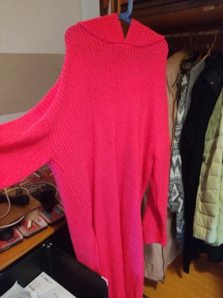 Abito lungo fucsia/ maxi maglione