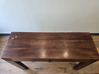 Mesa consola recibidor madera oscura