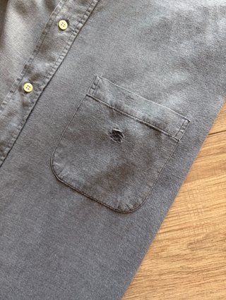 Camicia Burberry Uomo M comfort Grigio Cotone