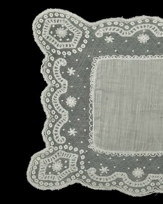 Pañuelo antiguo encaje Tambour