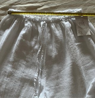 Pantalón ancho Lino Algodón Blanco