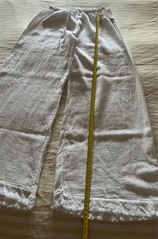 Pantalón ancho Lino Algodón Blanco