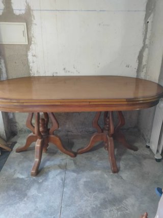 Mesa de comedor extensible de madera