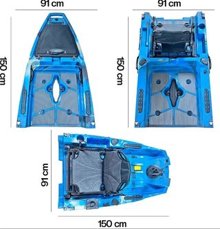 Kayak Doble Desmontable con Pedaleras y Ruedas