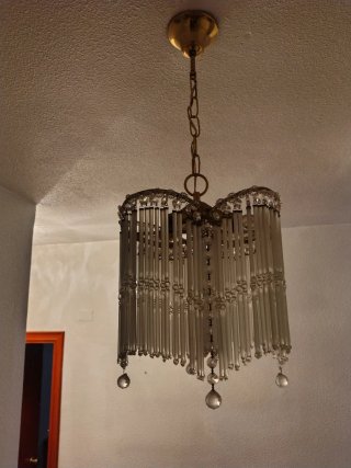 Lámpara colgante clásica metal y cristal