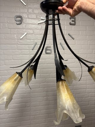 Lámpara colgante cristal y metal