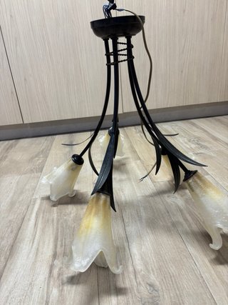 Lámpara colgante cristal y metal