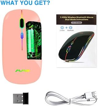 MMK Ratón inalámbrico Bluetooth 5.0 y 2.4G Recarga