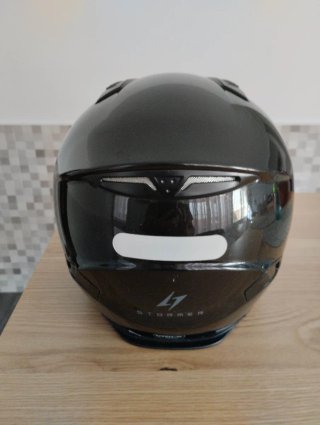 Casco integral moto negro brillante