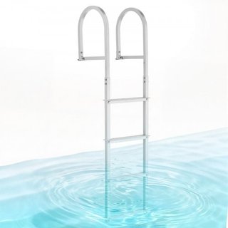 Removable Dock Ladder, 4 Steps, Aluminum Alloy Pontoon Boat
