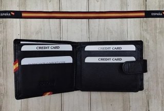 CARTERA MONEDERO HORIZONTAL EN PIEL BANDERA + REGA