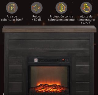 Chimenea Eléctrica 1800W Efecto Llama