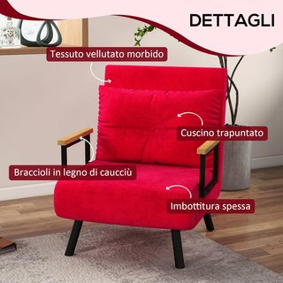 4 in 1 Poltrona Letto Singolo, Poltrona Pieghevole