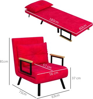 4 in 1 Poltrona Letto Singolo, Poltrona Pieghevole