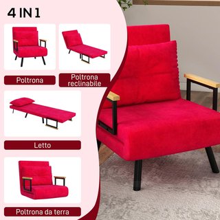4 in 1 Poltrona Letto Singolo, Poltrona Pieghevole