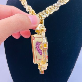 Colgante Oro Naipes Corazón Diamantes