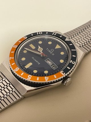 Reloj Q Timex Reissue 38mm Azul Naranja