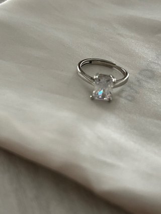 Anello Argento 925 Solitario Regolabile