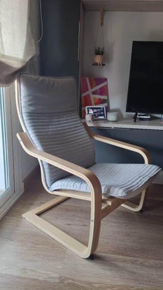 Sillón relax Ikea madera y tela