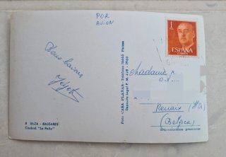 Cartolina vintage Ibiza Baleares Ciudad La Peña