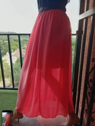 Falda Larga Fiesta Coral Gasa M/L