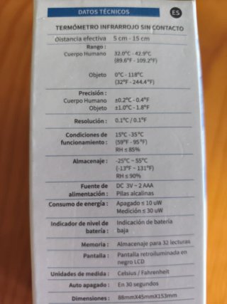 Termómetro Infrarrojo Mobiclinic TO-01