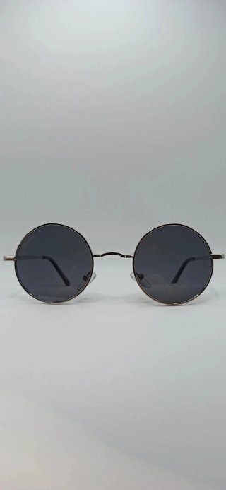 Gafas de sol redondas negras retro Steenbolk