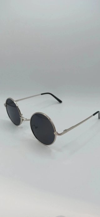 Gafas de sol redondas negras retro Steenbolk