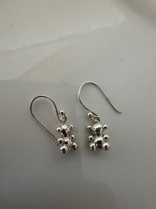 Pendientes Oso Plata