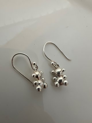 Pendientes Oso Plata