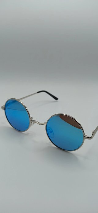 Gafas de sol redondas espejo azul Steenbolk