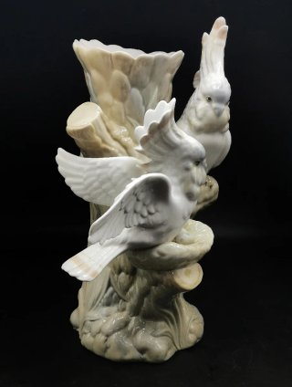 Precioso jarrón cacatúas Porcelana Miguel Requena