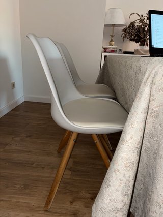 Sillas blancas cocina comedor