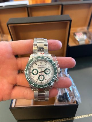 Seiko Mod Daytona Panda Verde