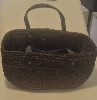 Cesta Mimbre Marrón Oscuro