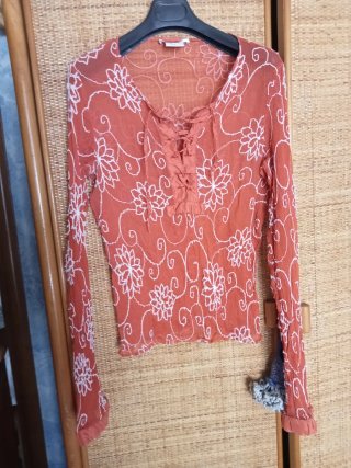 Camicia in seta arancione