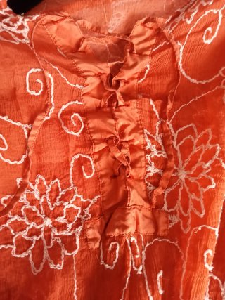 Camicia in seta arancione