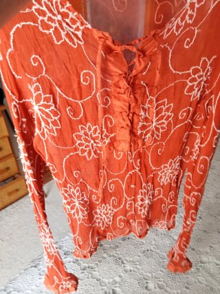 Camicia in seta arancione