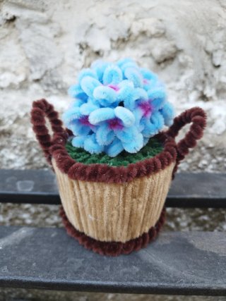 Maceta Decorativa Flor Azul
