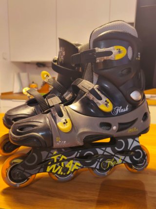 Patines en línea negros y grises talla 40, 42