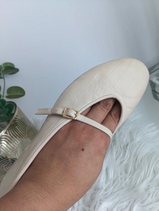 Manoletinas Zara Beige Talla 38