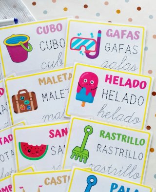 Tarjetas Lectoescritura Verano